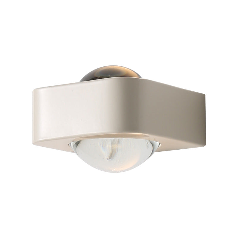 Modern Minimalist Rounded Corner Square Iron LED Up And Down Illuminated Wall Sconce Lamp For Living Room