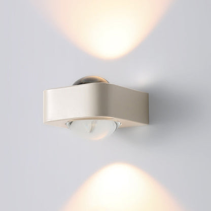 Modern Minimalist Rounded Corner Square Iron LED Up And Down Illuminated Wall Sconce Lamp For Living Room