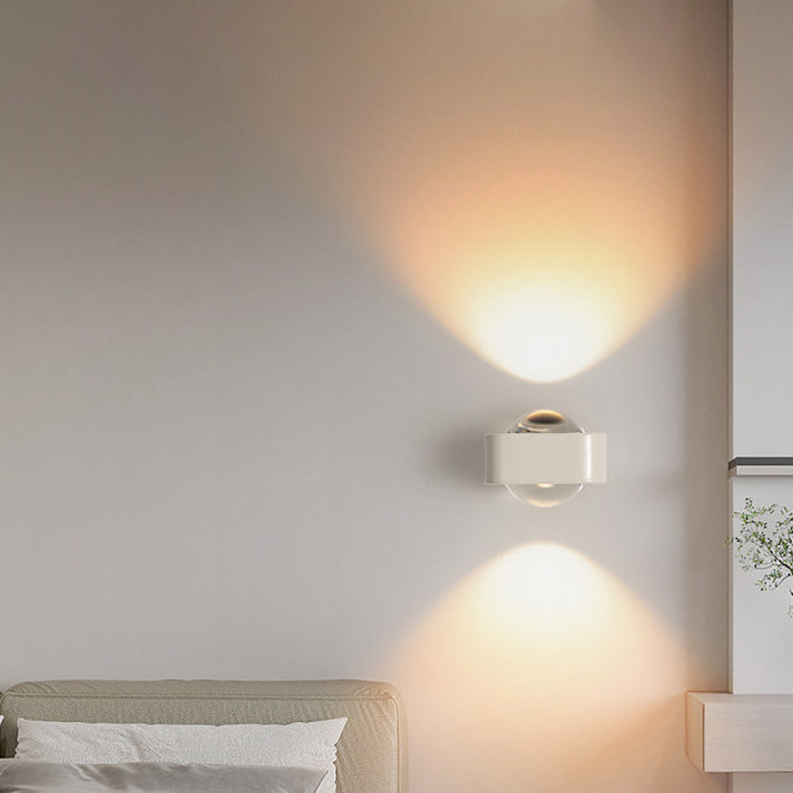 Modern Minimalist Rounded Corner Square Iron LED Up And Down Illuminated Wall Sconce Lamp For Living Room