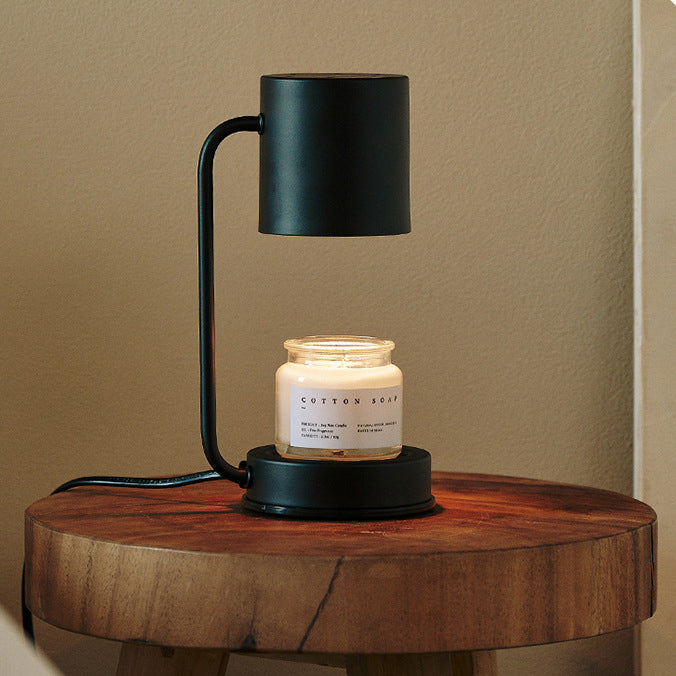 Modern Simplicity Iron Cylinder 1-Light Melting Wax Table Lamp For Bedroom