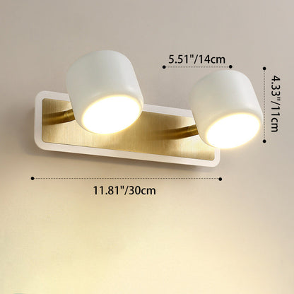 مصباح LED أسطواني من الألومنيوم والحديد بتصميم عصري بسيط، مصباح جداري أمامي للحمام 