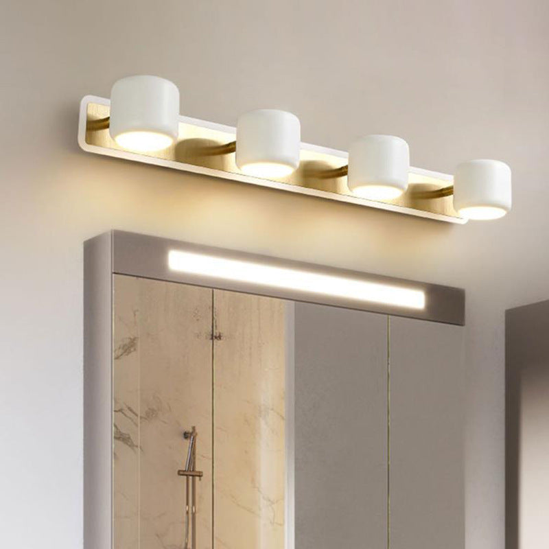 مصباح LED أسطواني من الألومنيوم والحديد بتصميم عصري بسيط، مصباح جداري أمامي للحمام 