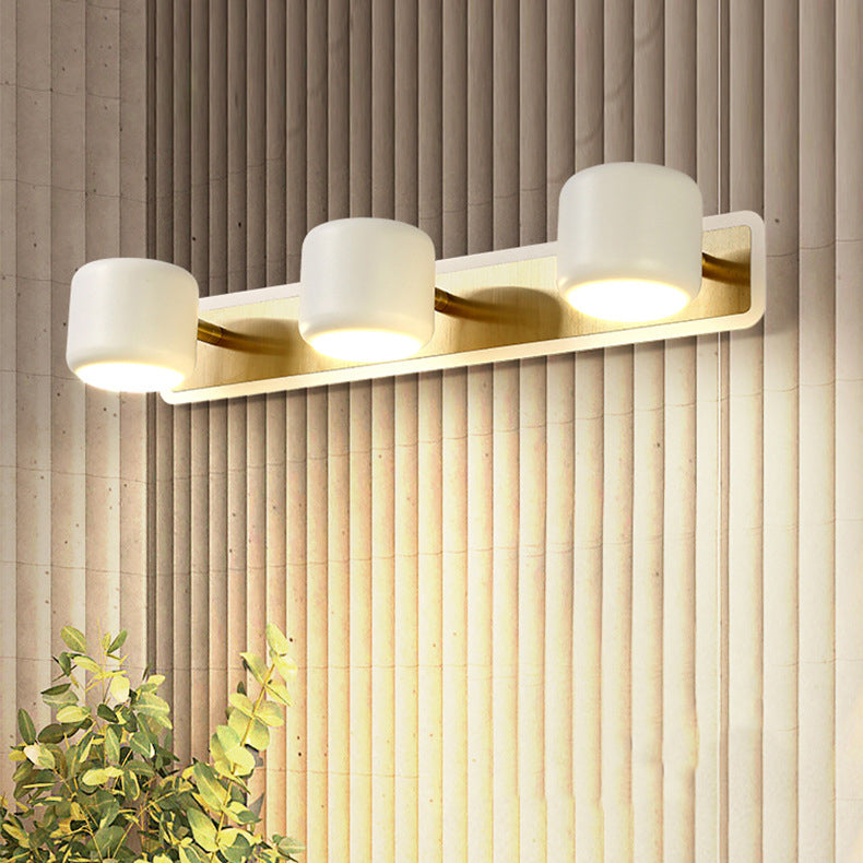 مصباح LED أسطواني من الألومنيوم والحديد بتصميم عصري بسيط، مصباح جداري أمامي للحمام 