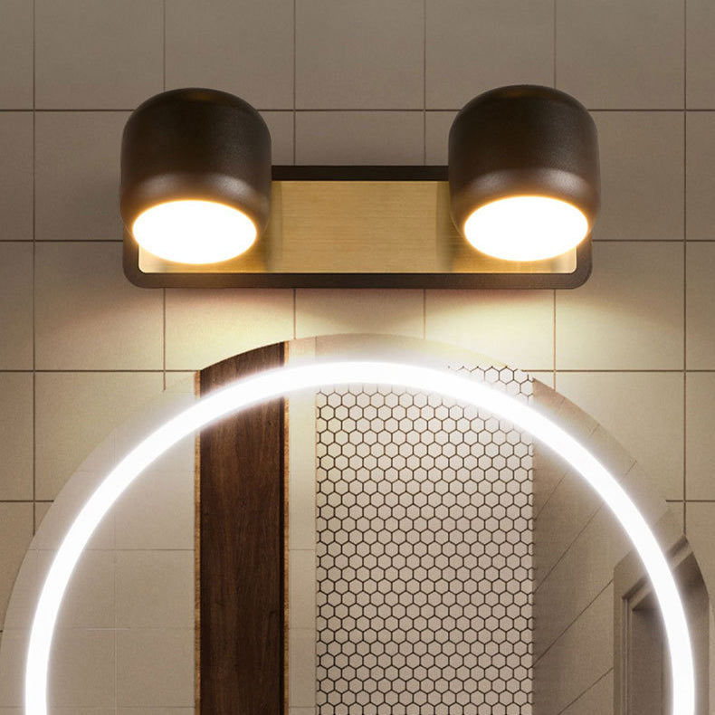 مصباح LED أسطواني من الألومنيوم والحديد بتصميم عصري بسيط، مصباح جداري أمامي للحمام 
