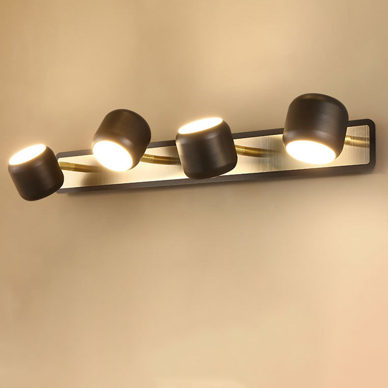 مصباح LED أسطواني من الألومنيوم والحديد بتصميم عصري بسيط، مصباح جداري أمامي للحمام 