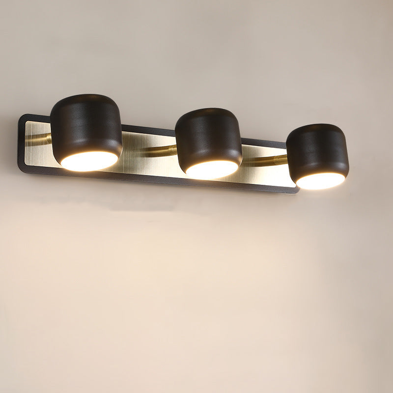 مصباح LED أسطواني من الألومنيوم والحديد بتصميم عصري بسيط، مصباح جداري أمامي للحمام 