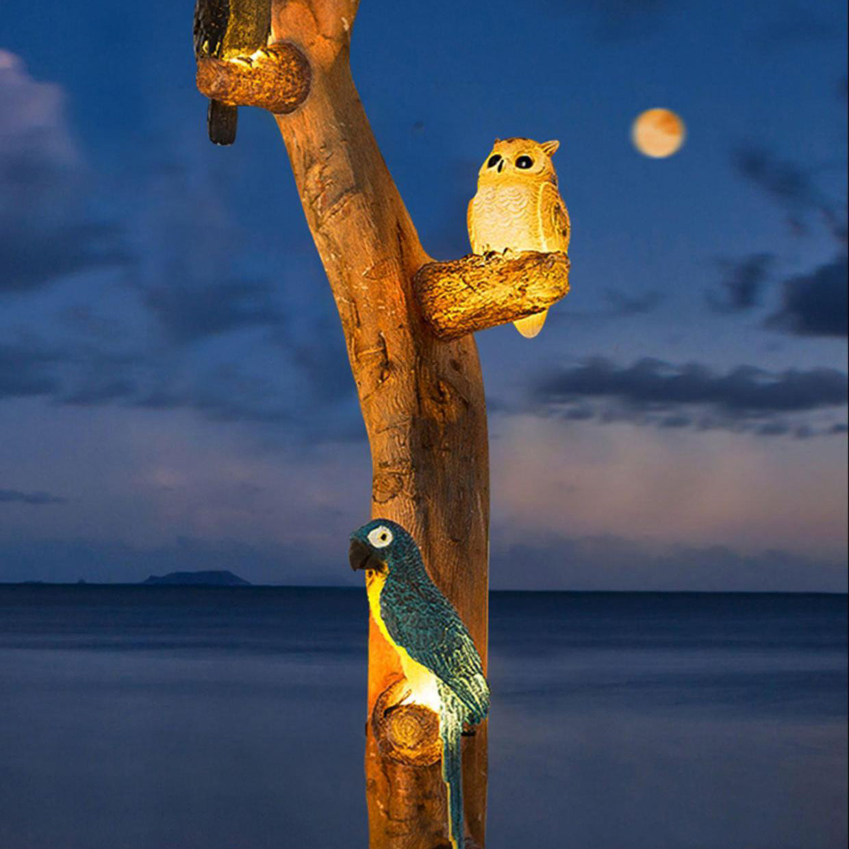 Contemporary Creative Resin Imitation Animal Toucan Owl Waterproof LED Wall Sconce Lamp For Outdoor Patio
