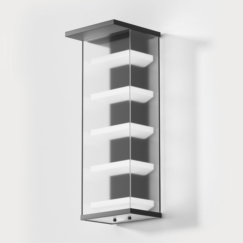 Contemporary Creative Stainless Steel Acrylic Rectangular Waterproof LED Wall Sconce Lamp For Outdoor Patio