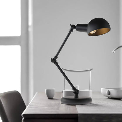 Contemporary Nordic Iron Semicircular 1-Light Rocker Arm Table Lamp For Bedroom
