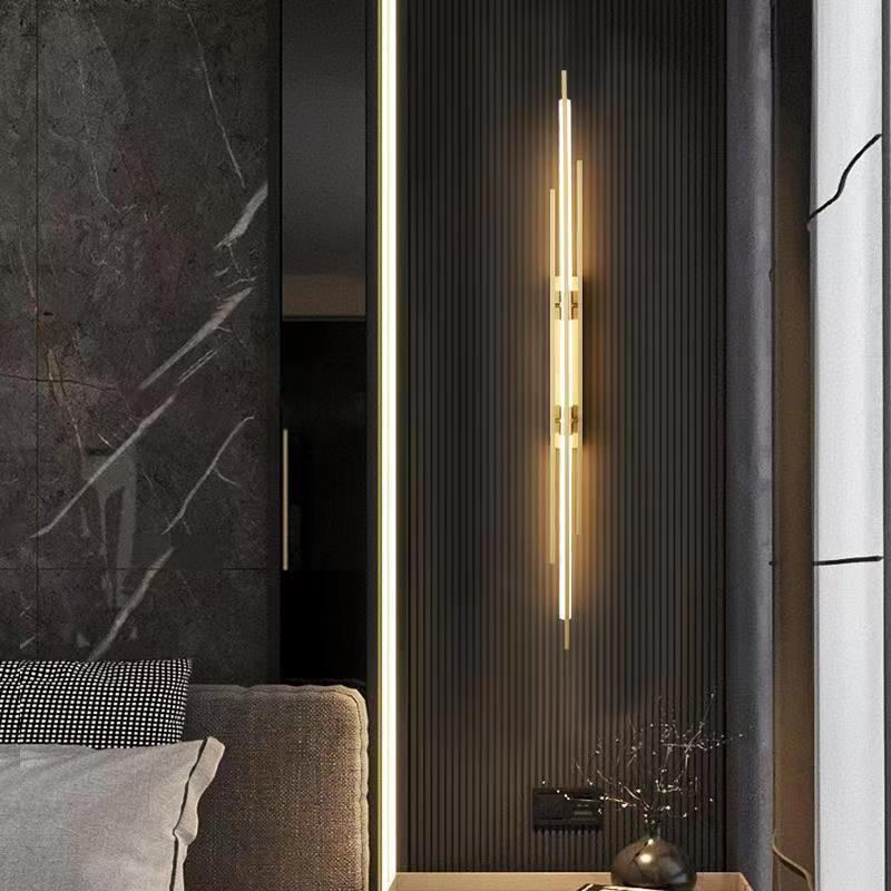 مصباح حائط LED طويل من الأكريليك بتصميم عصري بسيط لغرفة المعيشة 