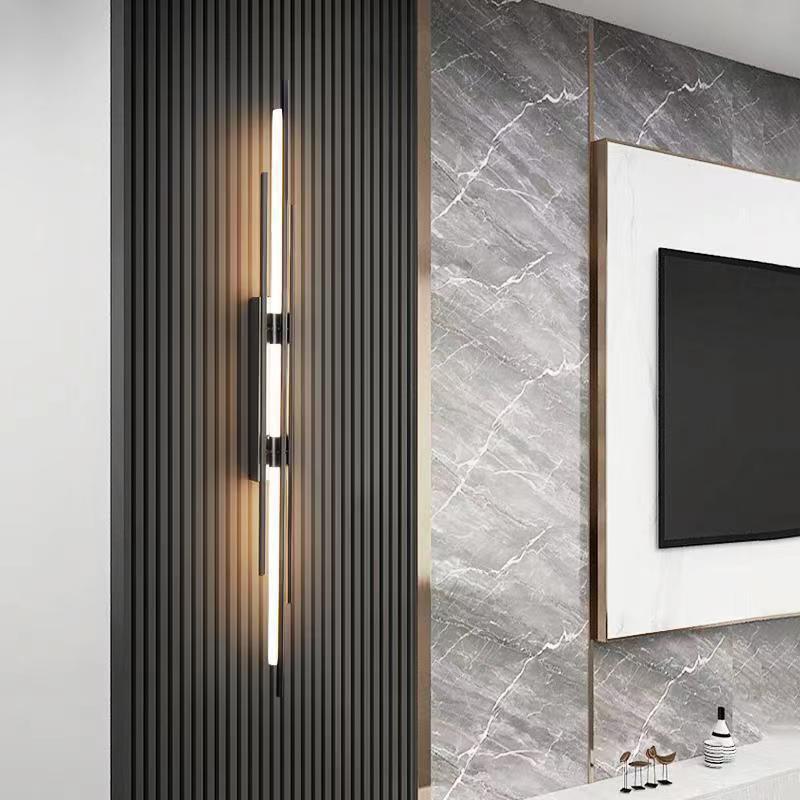 مصباح حائط LED طويل من الأكريليك بتصميم عصري بسيط لغرفة المعيشة 