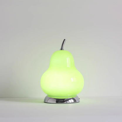 Contemporary Scandinavian Pear Glass Shade Iron USB Rechargeable LED Table Lamp For Bedroom