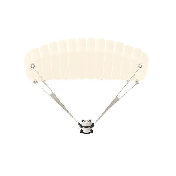 Contemporary Creative Cartoon Panda Parachute PE Iron LED Flush Mount Ceiling Light For Bedroom