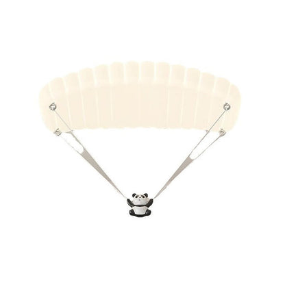 Contemporary Creative Cartoon Panda Parachute PE Iron LED Flush Mount Ceiling Light For Bedroom