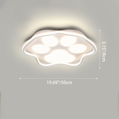 Contemporary Scandinavian Cartoon Cat Claw Acrylic Shade Iron LED Flush Mount Ceiling Light For Bedroom