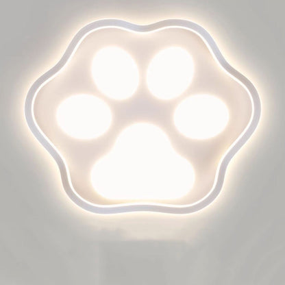 Contemporary Scandinavian Cartoon Cat Claw Acrylic Shade Iron LED Flush Mount Ceiling Light For Bedroom