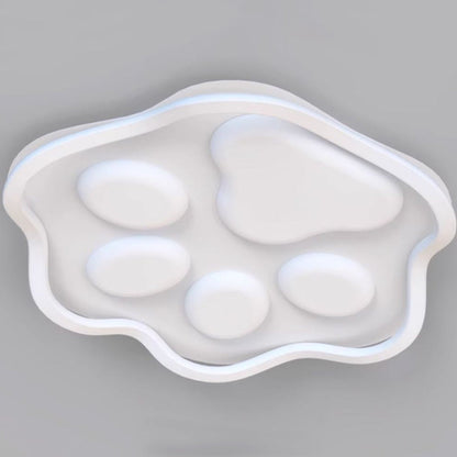 Contemporary Scandinavian Cartoon Cat Claw Acrylic Shade Iron LED Flush Mount Ceiling Light For Bedroom