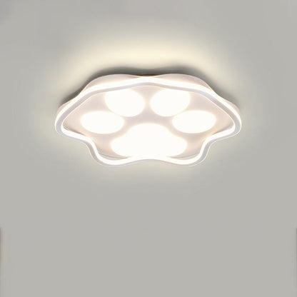 Contemporary Scandinavian Cartoon Cat Claw Acrylic Shade Iron LED Flush Mount Ceiling Light For Bedroom