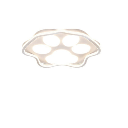 Contemporary Scandinavian Cartoon Cat Claw Acrylic Shade Iron LED Flush Mount Ceiling Light For Bedroom