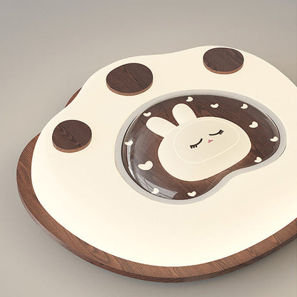 Contemporary Creative Deer Cat Claw Woodgrain LED Flush Mount Ceiling Light For Bedroom