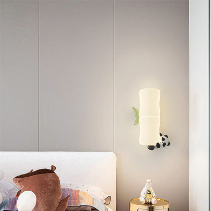 Contemporary Creative Animal Koala Bamboo PE Shade LED Wall Sconce Lamp For Living Room