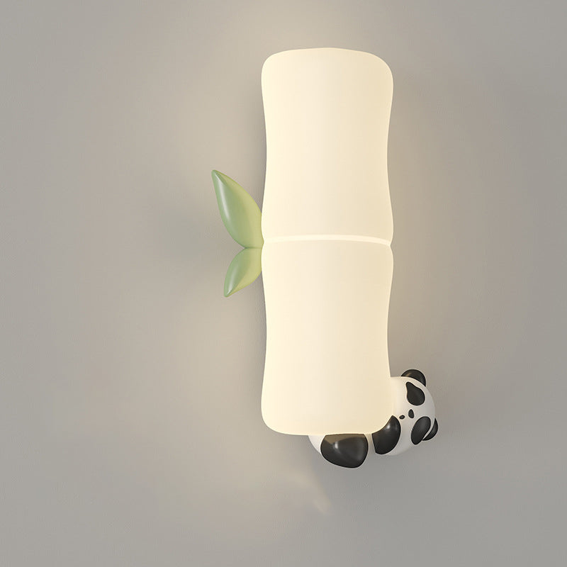 Contemporary Creative Animal Koala Bamboo PE Shade LED Wall Sconce Lamp For Living Room