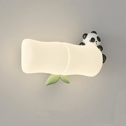 Contemporary Creative Animal Koala Bamboo PE Shade LED Wall Sconce Lamp For Living Room