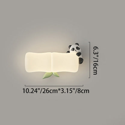 Contemporary Creative Animal Koala Bamboo PE Shade LED Wall Sconce Lamp For Living Room