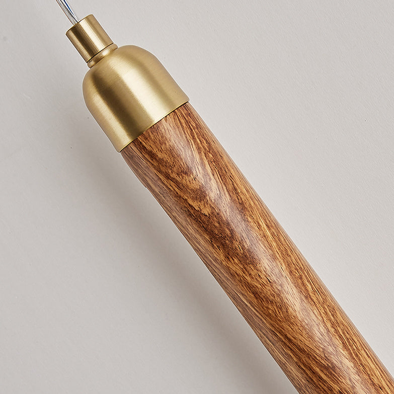 Contemporary Simplicity Full Copper Solid Wood Long Strip LED Wall Sconce Lamp For Living Room