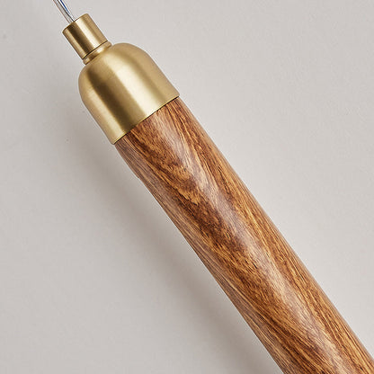 Contemporary Simplicity Full Copper Solid Wood Long Strip LED Wall Sconce Lamp For Living Room