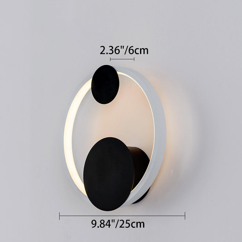 Contemporary Simplicity Geometric Circle Ring Iron Aluminum LED Wall Sconce Lamp For Living Room