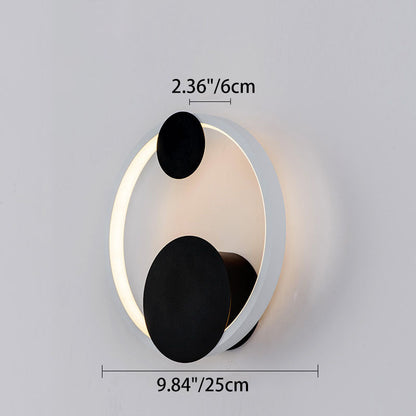 Contemporary Simplicity Geometric Circle Ring Iron Aluminum LED Wall Sconce Lamp For Living Room