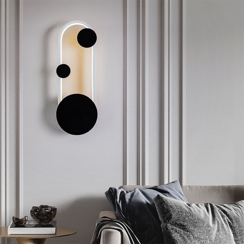 Contemporary Simplicity Geometric Circle Ring Iron Aluminum LED Wall Sconce Lamp For Living Room