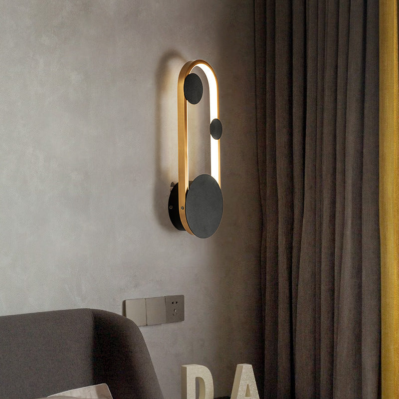 Contemporary Simplicity Geometric Circle Ring Iron Aluminum LED Wall Sconce Lamp For Living Room