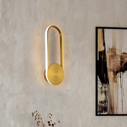 مصباح حائط LED مصنوع من الحديد والألومنيوم بتصميم هندسي بسيط ومعاصر لغرفة المعيشة 