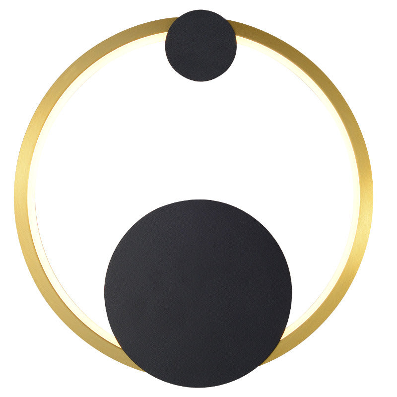 Contemporary Simplicity Geometric Circle Ring Iron Aluminum LED Wall Sconce Lamp For Living Room
