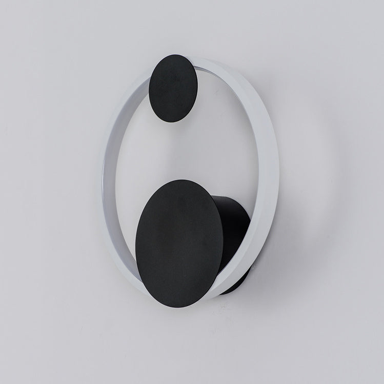 Contemporary Simplicity Geometric Circle Ring Iron Aluminum LED Wall Sconce Lamp For Living Room