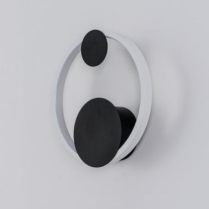 Contemporary Simplicity Geometric Circle Ring Iron Aluminum LED Wall Sconce Lamp For Living Room
