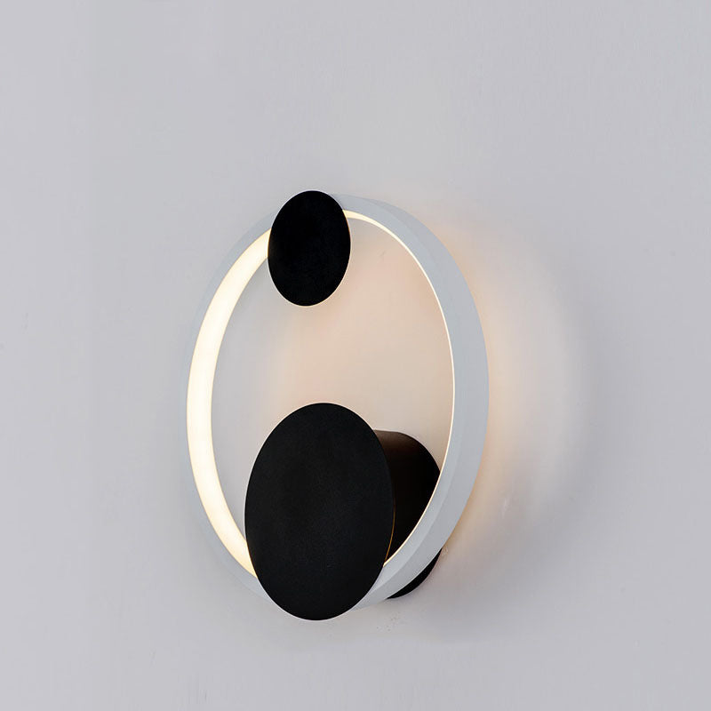 Contemporary Simplicity Geometric Circle Ring Iron Aluminum LED Wall Sconce Lamp For Living Room