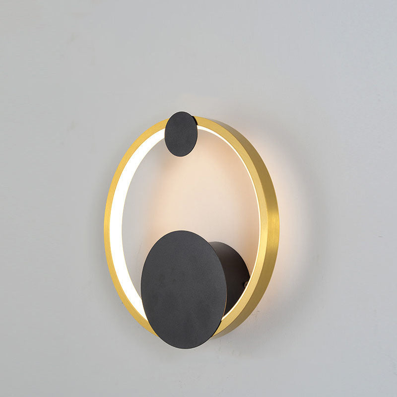 Contemporary Simplicity Geometric Circle Ring Iron Aluminum LED Wall Sconce Lamp For Living Room
