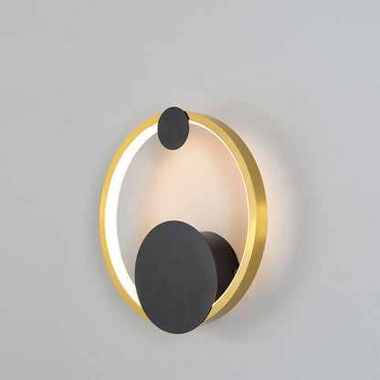 Contemporary Simplicity Geometric Circle Ring Iron Aluminum LED Wall Sconce Lamp For Living Room