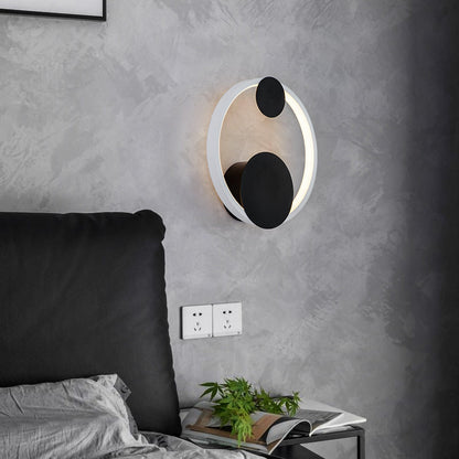 Contemporary Simplicity Geometric Circle Ring Iron Aluminum LED Wall Sconce Lamp For Living Room