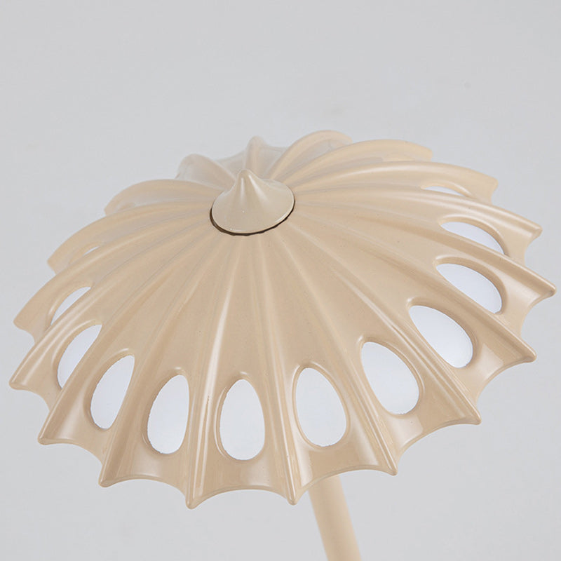 Contemporary Creative Aluminum Acrylic Umbrella Shade USB LED Table Lamp For Bedroom
