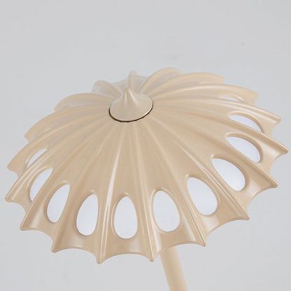 Contemporary Creative Aluminum Acrylic Umbrella Shade USB LED Table Lamp For Bedroom