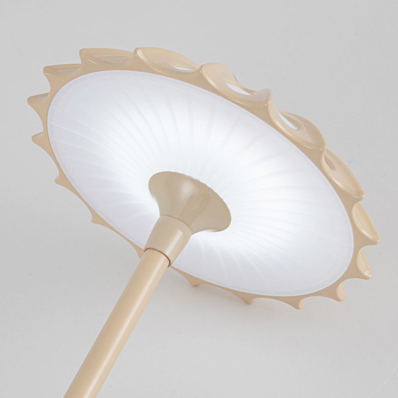 Contemporary Creative Aluminum Acrylic Umbrella Shade USB LED Table Lamp For Bedroom