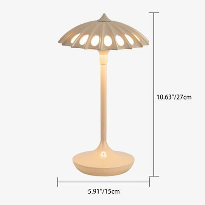 Contemporary Creative Aluminum Acrylic Umbrella Shade USB LED Table Lamp For Bedroom