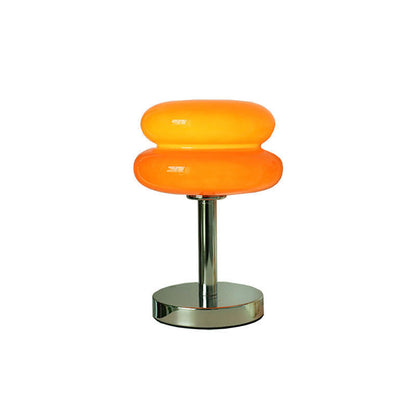 Contemporary Creative Glass Egg Tart Iron 1-Light Table Lamp For Bedroom