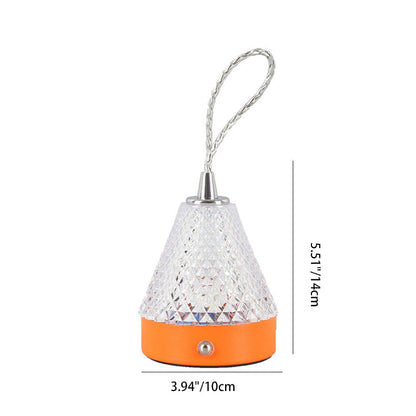 Modern Simplicity Conical Acrylic Metal USB Charging LED Portable Table Lamp For Bedroom