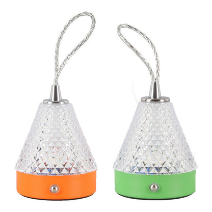 Modern Simplicity Conical Acrylic Metal USB Charging LED Portable Table Lamp For Bedroom