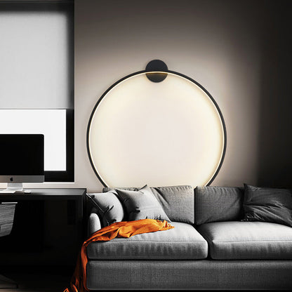 Modern Minimalist Aluminum Acrylic Circle Ring LED Wall Sconce Lamp For Living Room